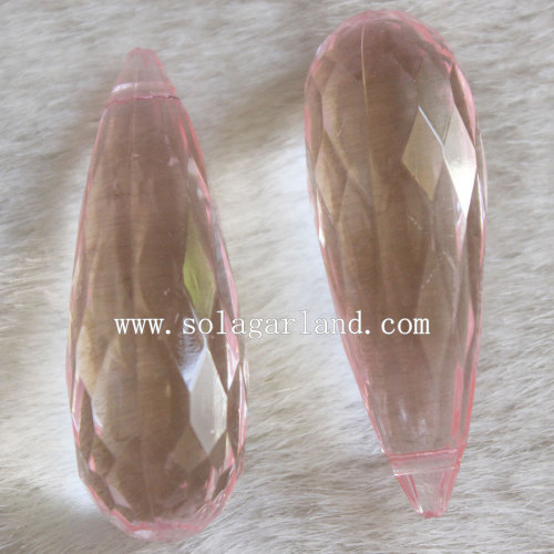 Sparking Transparent Acrylic Faceted Teardrop Pendant Charm Beads