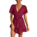 Women's Deep V-Neck Mini Dress