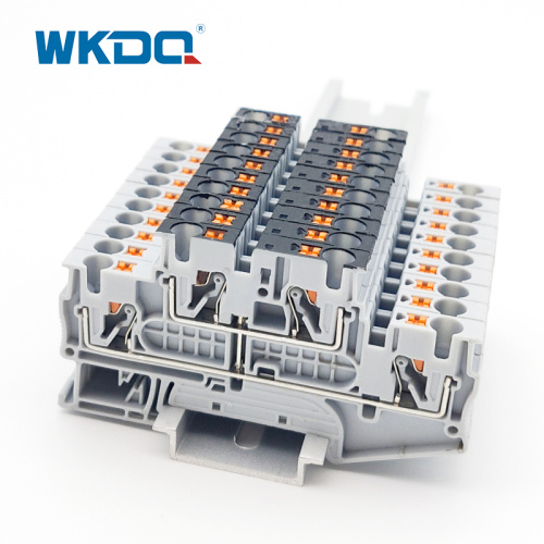 PTTB 4-pv Push-in Double-Level Terminal Blocks, avec équipotentiel Bonder