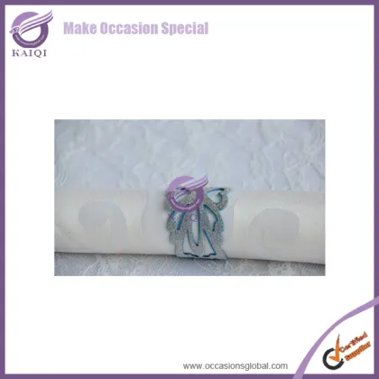 #18371 rhinestone brooch napkin rings/crochet napkin rings