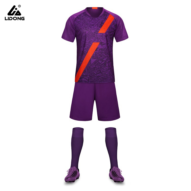 Paarse kleur voetbal trainingsuniform sportkleding