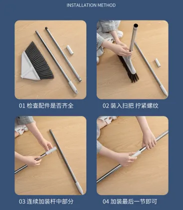Plastic Broom Long Handle Broom with Soft Bristle