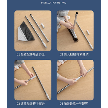 Plastic Broom Long Handle Broom with Soft Bristle