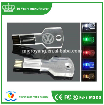 Full Capacity Crystal Usb Flash Drive Key 8gb Usb 2.0 Drivers with Led light