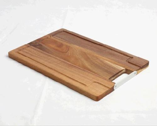 Acacia Wood Chopping Board with Groove and Handle