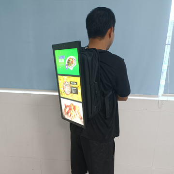 High Brightness 21.5 Inch LCD Advertising Backpack for Portable Digital Signage