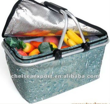 promotion 600d customized folding picnic cooler basket