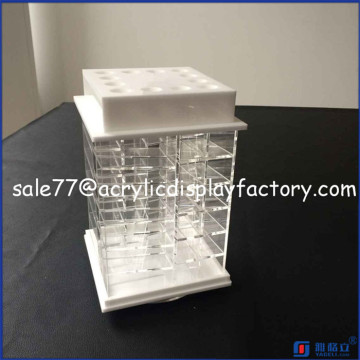 Wholesale Hot sale charm spinning acrylic lipstick organizer with custom logo and design