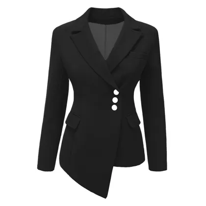 Fashion Three Button Irregular Women Blazer Suit