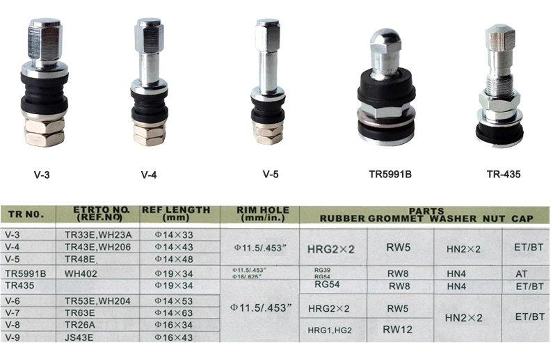 metal tubless tire valve