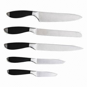 Stainless Steel Knife Set, 5-piece for Different Use/Exclusive Design/Hollow Powder Coating Handle