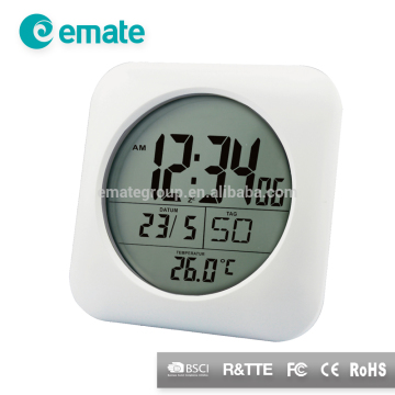 Waterproof shower clock with temperature, date & weekday display(Emate)