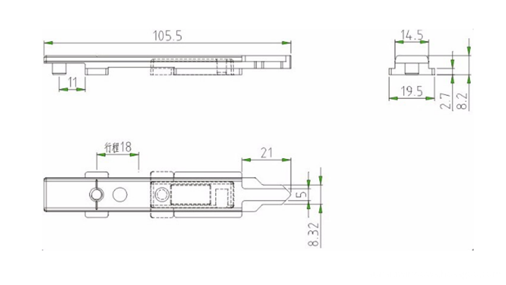 Shoot Bolt for Aluminum Window,Aluminum Hardware Drawing