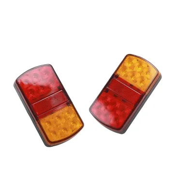 12LED Rounded Rectangular Trailer Turn Signal Rear Lamp Truck Tail Light