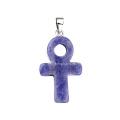 Lapis Lazuli Handmade Craved Ankh Pendant (20x30mm) Keychain