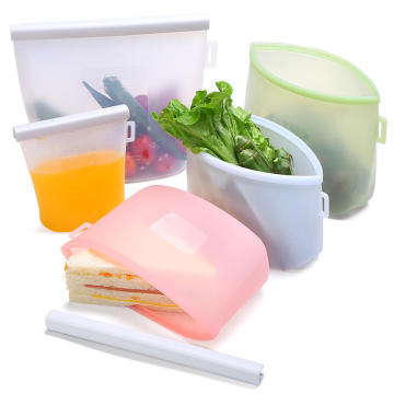 Slide Seal סיליקון מזון שקיות Ziplock Sleek Stasher