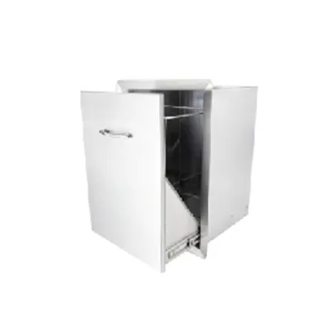 20 Inch Trash Drawer Cut-out Built-in Components Stainless Steel Bbq Trash Drawer Combo For Bbq Cabinet