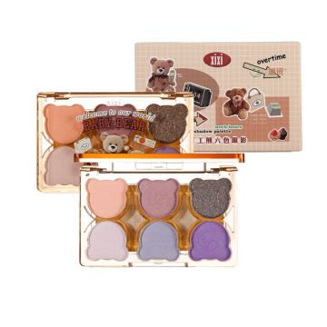 Niedliche Bärenform Lidschattenpalette - 6 Farben, langlebig, wasserdicht