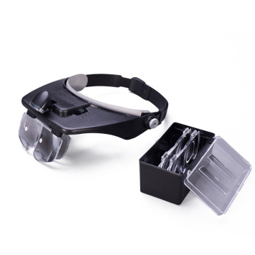 Heißverkaufsfabrikversorgung 2LED -Stirnbandvergrößerungsglas 1,2x/1,8x/2,5 x/3,5x Acryllinse -Lens -Vergrößerung