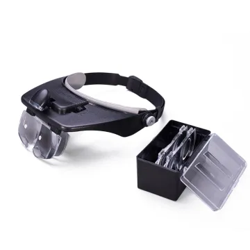Hot Selling Factory Supply 2LED Headband Magnifying Glass 1.2x/1.8x/2.5x/3.5x Acrylic Lens Magnifier