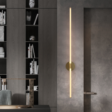 Modern Gold and Black LED Neon Sconce for Bathroom and Bedroom