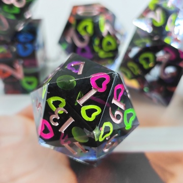 Premium Colorful Cube Dice with Polyhedral Sharp Edges for DND RPG