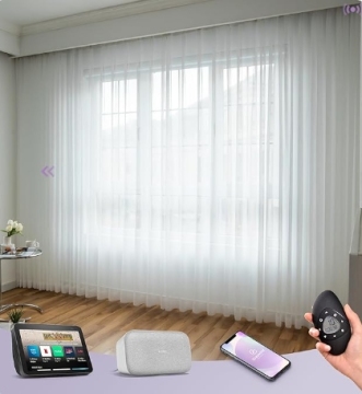 Hardwired Smart Curtains with Remote Control for Sliding Doors - Motorized Drapes