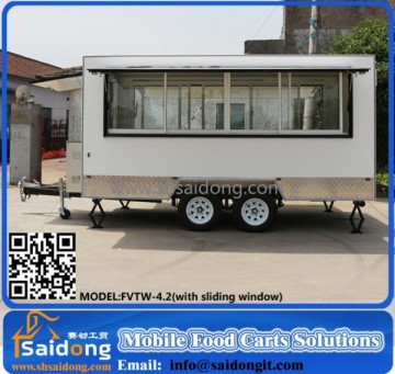 Street big wheels mobile fast food trailer/mobile kitchen trailer for design