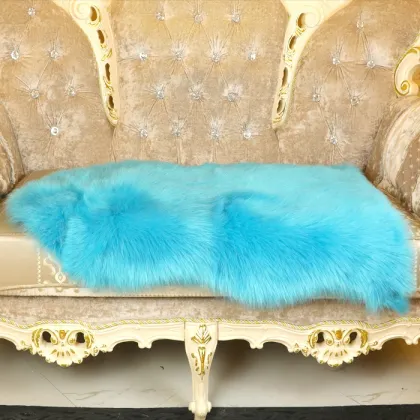 China wholesale home decor Long Hair Wool Imitation faux fur sheepskin rug fake sheepskin rug