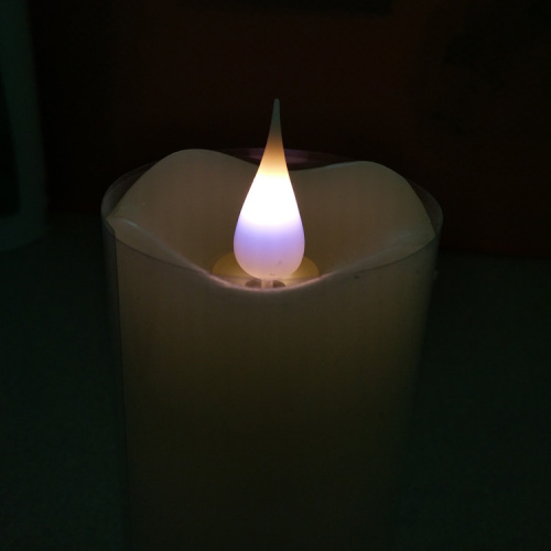 3D moving flame purple light LED velas da coluna