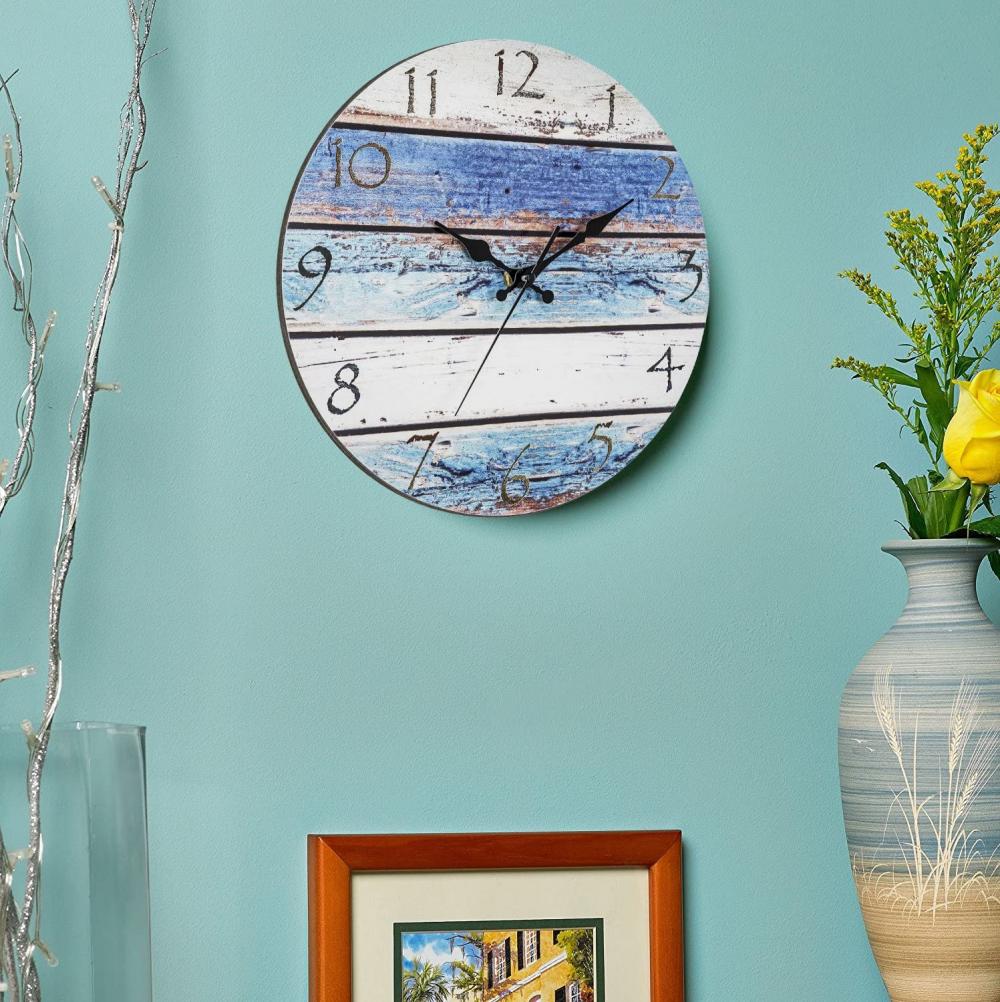 Horloge murale de plage rustique rond