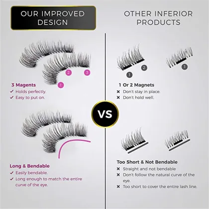 3D magnetic eyelashes With 3/4 Magnets handmade makeup Mink eyelashes extended false eyelashes Reusable false eyelashes Dropship