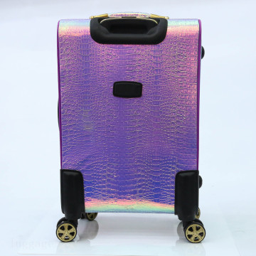 snake PU leather bright double spinner wheels luggage