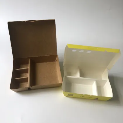 Four-compartment paper carton kraft paper lunch box