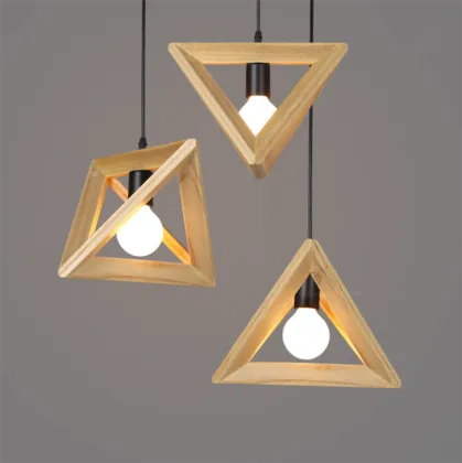 Nordic Simple Wood Triangle Lamps for Bedroom Indoor Lighting