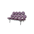 Divano imbottito in pelle Nelson Loveseat Marshmallow Lounge