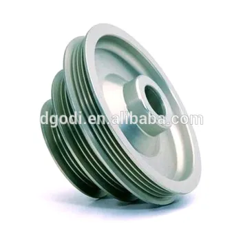 Custom engine crankshaft pulley for air compressor