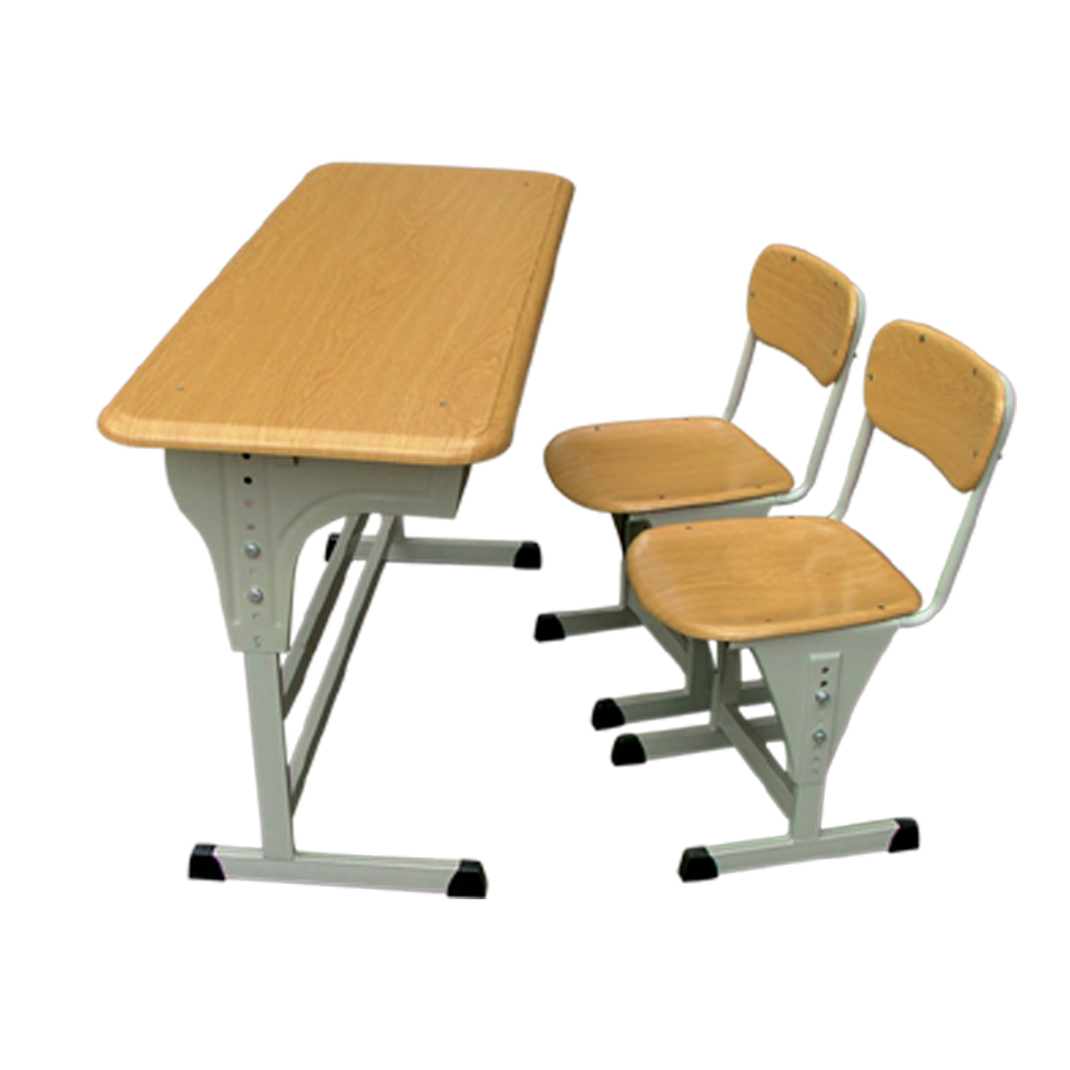 double school students study desks and chairs