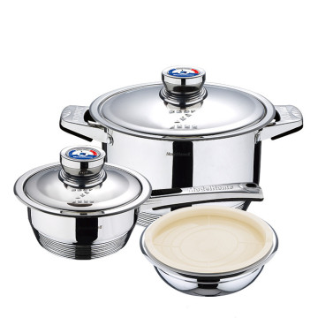 Meisterklasse Premium -Induktion Edelstahl -Kochgeschirrset - 6pcs