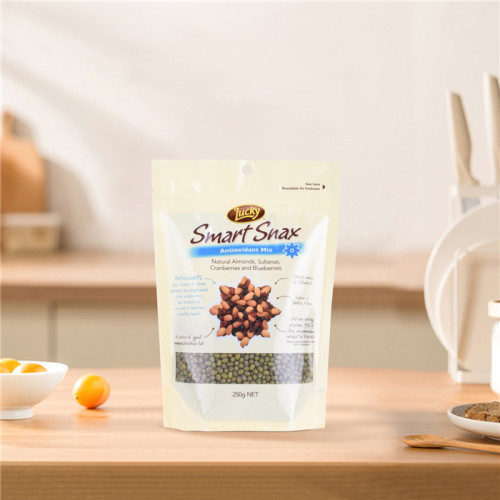 Doypack White Kraft Paper Small Green Coffee Tea kaffeposer med vindue