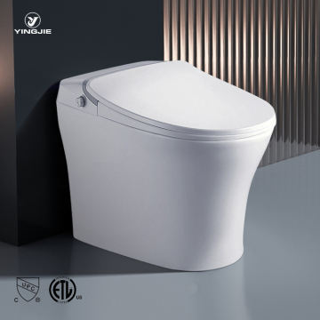 Intelligent One Piece Ceramic Toilet Bowl with Seat Heating and Elongated Shape