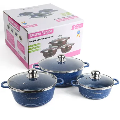 Custom Logo NonStick Granite 6-Piece Cooking Pot Set for Chinese Cuisine