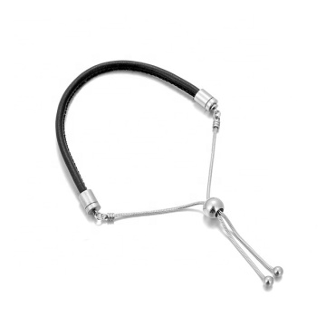 Yiwu Aceon Velle Stainless Steel Leather DIY Charm Adjustable Snake Chain Bracelet