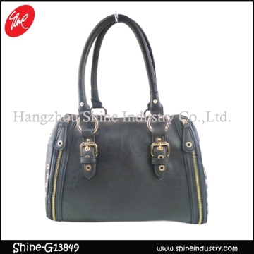 punching women handbag/metal rings ladies bag/cool design duffel bag