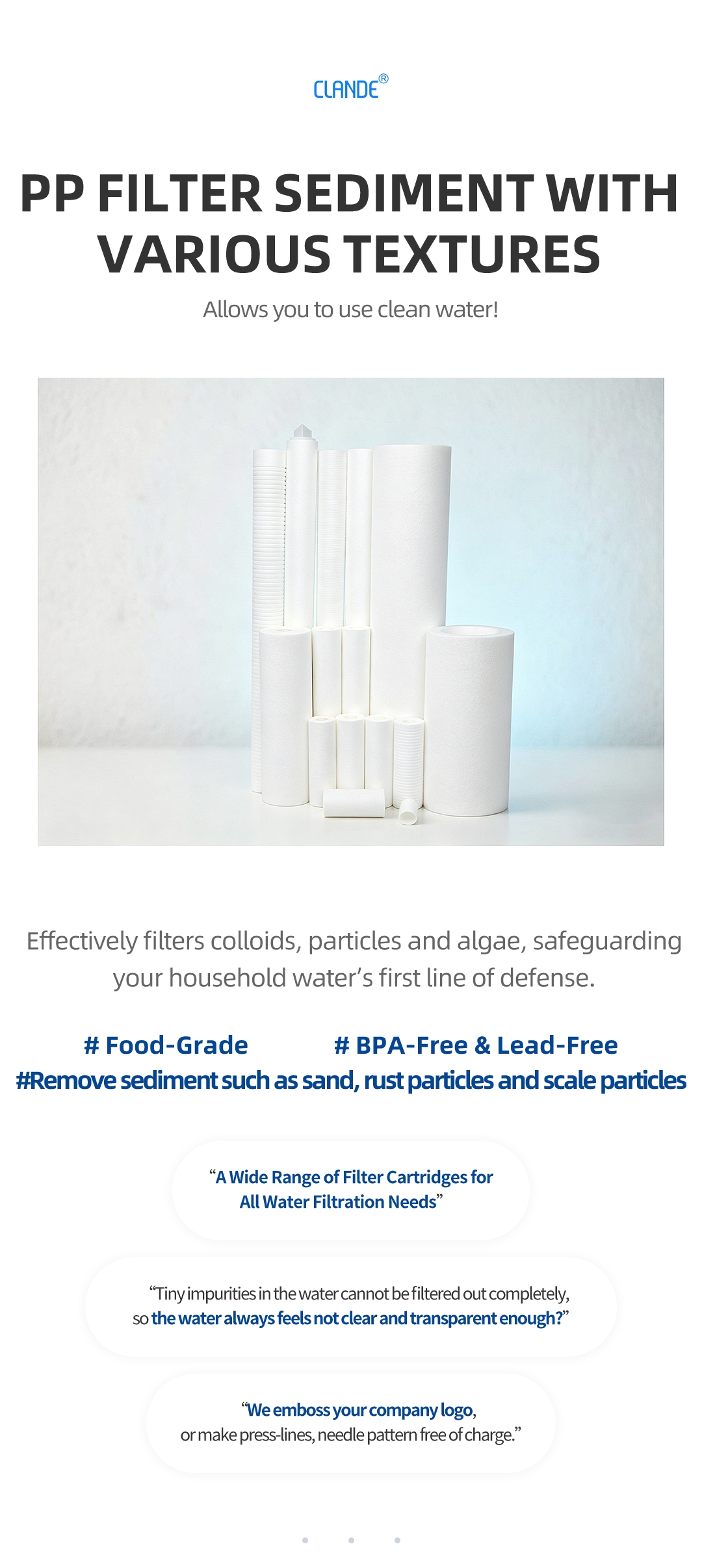 1.melt-blown filter cartridge detail page