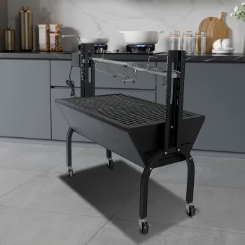 Charcoal Smoker BBQ Grill Auto Flip Skewers