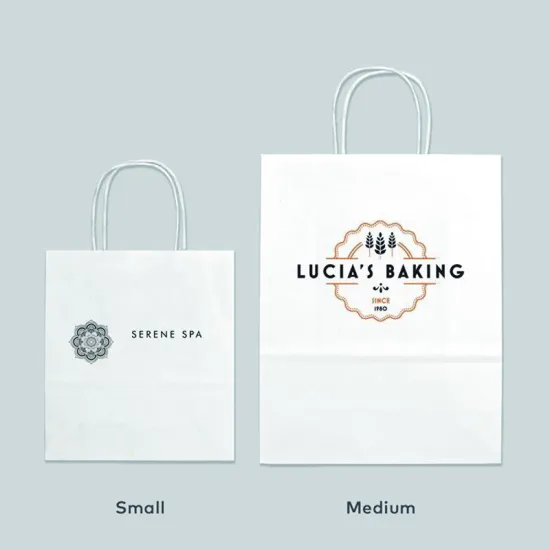 Custom Kraft Paper Bags Brown/White