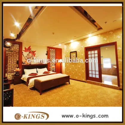 Luxury bed room furniture set solid wood