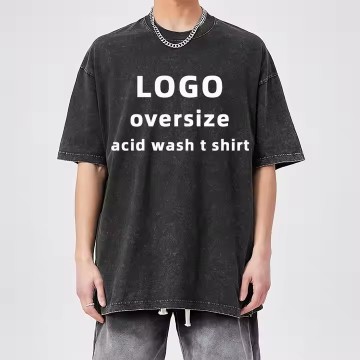 T-shirt di cotone sovradimensionate vintage all'ingrosso