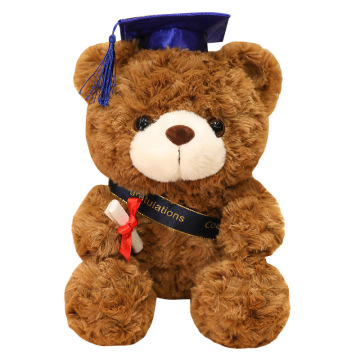 Orso di laurea personalizzato con cappello - regalo per orsacchiotto imbottito e bambola peluche
